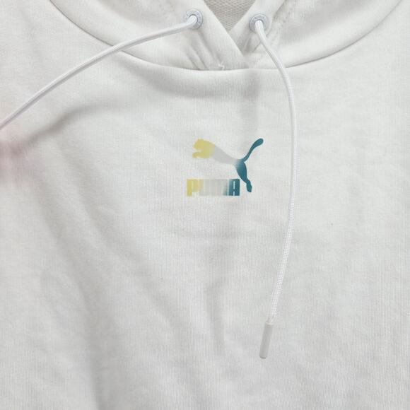 Puma Crystal G Cropped Open Tie Back Hoodie Size SM Athleisure Streetwear Sporty - Picture 4 of 11